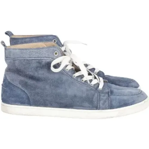Pre-owned Suede sneakers , male, Sizes: 9 1/2 UK - Christian Louboutin Pre-owned - Modalova