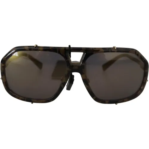 Braune Spiegelglas Aviator Sonnenbrille - Dolce & Gabbana - Modalova