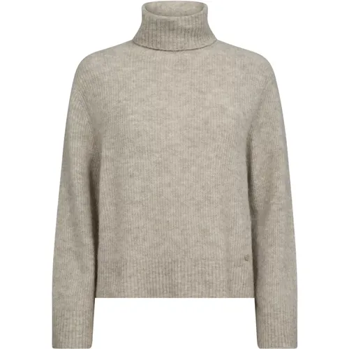 Federgrauer Rollkragenstrickpullover - MOS MOSH - Modalova