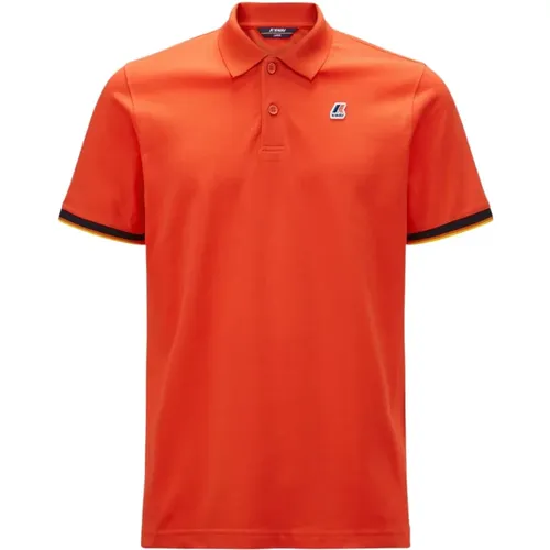 Kontrast Stretch Polo Top , Herren, Größe: M - K-way - Modalova