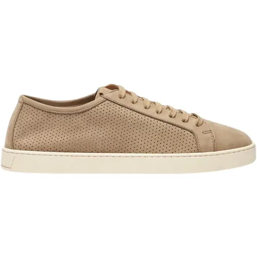 Taupe Nubukleder Sneakers , Herren, Größe: 44 EU - Scarosso - Modalova