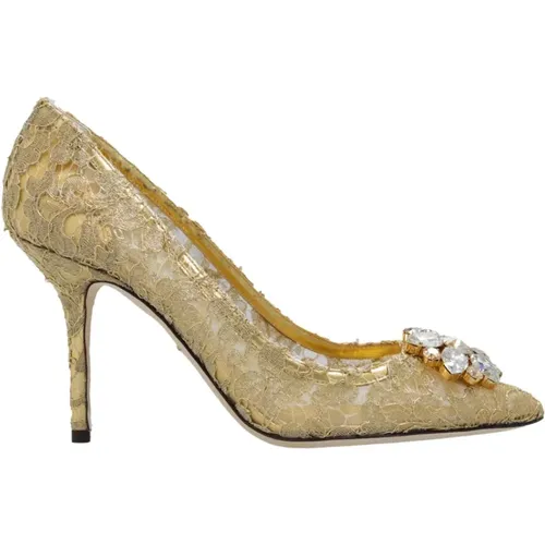 Lace stiletto pumps , female, Sizes: 4 1/2 UK, 6 1/2 UK - Dolce & Gabbana - Modalova