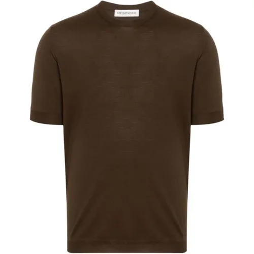 Botanisches Braunes Woll-T-Shirt , Herren, Größe: 2XL - Goes Botanical - Modalova