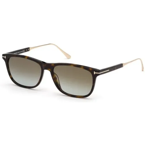Dark Havana Mirror Sunglasses , male, Sizes: 55 MM - Tom Ford - Modalova