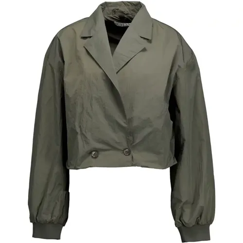 Cropped Blazer Jacket in Dark Green , female, Sizes: L - 10Days - Modalova