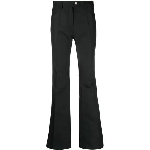 Schwarze Twill Bootcut Hose Damen , Damen, Größe: 2XS - Courrèges - Modalova