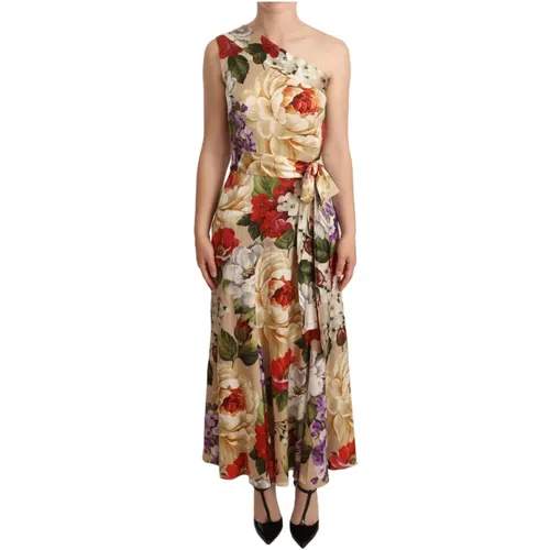 Blumenmuster One-Shoulder-Kleid - Dolce & Gabbana - Modalova