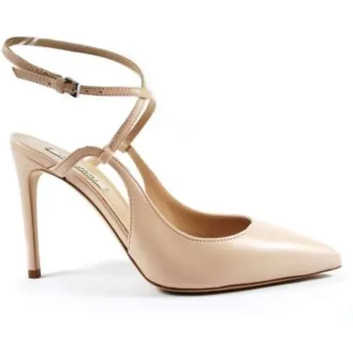 Nude Leather Ankle Strap Pumps , female, Sizes: 4 UK, 6 UK - Ninalilou - Modalova