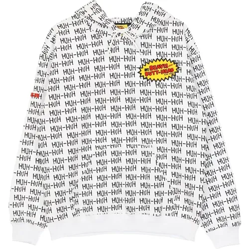 Weiße Leichte Kapuzen-Sweatshirt All Over Print , Herren, Größe: S - IUTER - Modalova