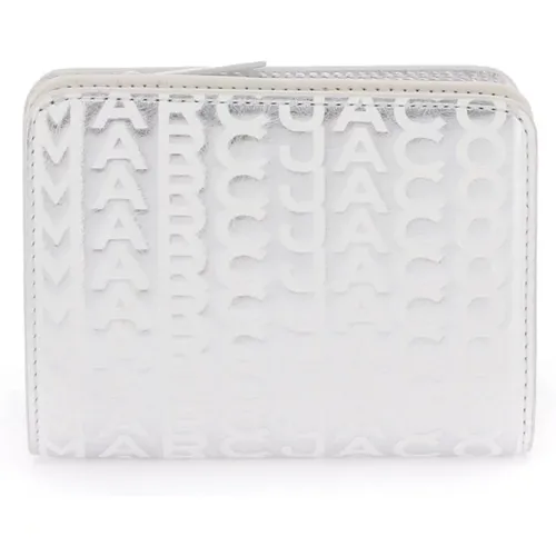 Metallisches Mini-Kompaktportemonnaie mit Monogrammmuster , Damen, Größe: ONE Size - Marc Jacobs - Modalova