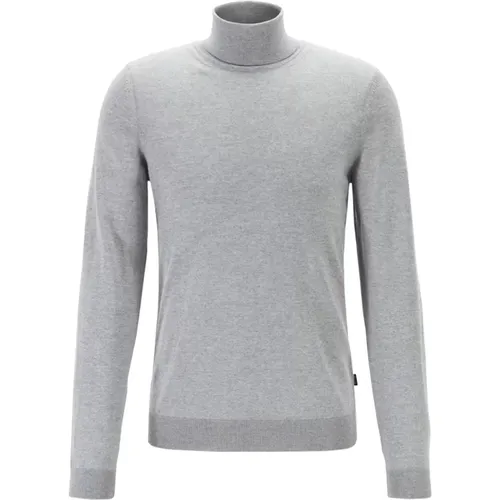 Silver Grey Turtleneck Sweater , male, Sizes: 2XL, S - Hugo Boss - Modalova