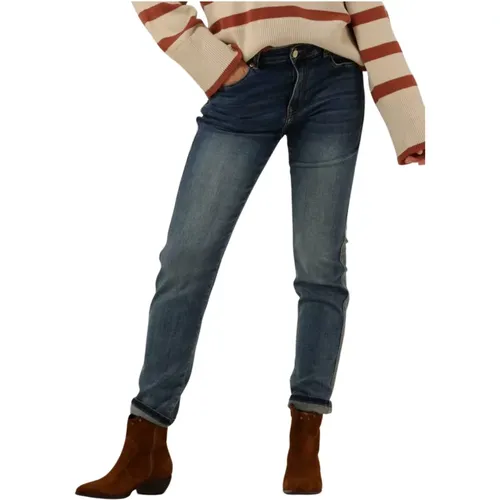 Tapered Rain Denim Jeans , Damen, Größe: S - Summum Woman - Modalova