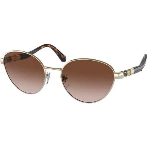Serpenti Sunglasses in Pale Gold/ Shaded , female, Sizes: 55 MM - Bvlgari - Modalova