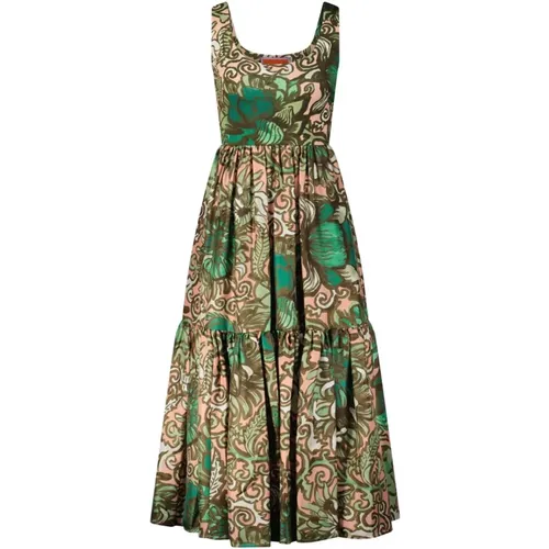 Silk Capri Dress with Allover Print , female, Sizes: M, L, S - La DoubleJ - Modalova