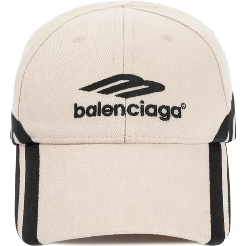 Brown Cotton Cap with Black Logo , unisex, Sizes: M - Balenciaga - Modalova