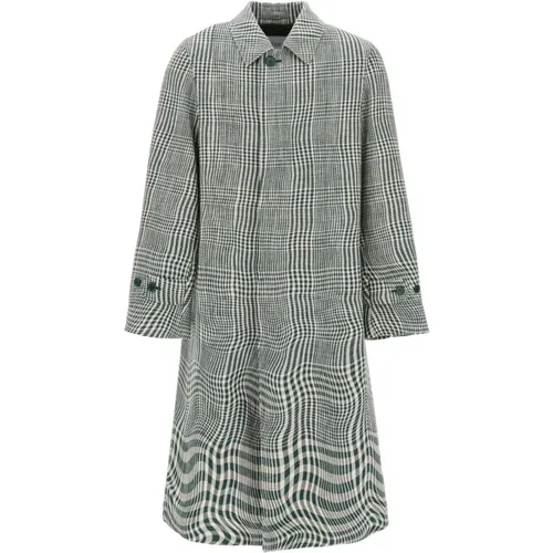 Houndstooth Car Coat With , male, Sizes: M, L - Burberry - Modalova