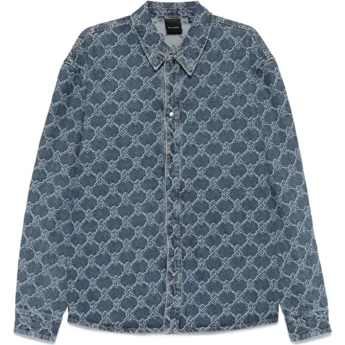 Blaue Denim Jacquard Hemd , Herren, Größe: XL - Daily Paper - Modalova