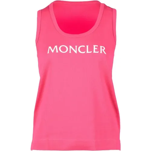 Baumwoll Elastan Top , Damen, Größe: M - Moncler - Modalova