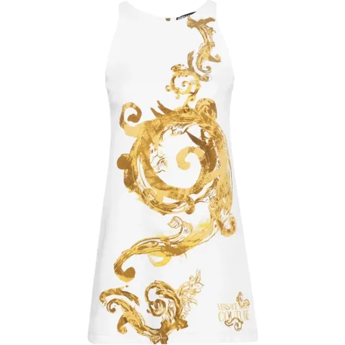 Weiße Waterc.Gold Kleider , Damen, Größe: XS - Versace Jeans Couture - Modalova