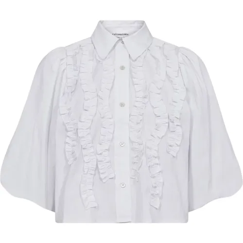 Ruffle Puff Shirt Bluse Weiß , Damen, Größe: S - Co'Couture - Modalova