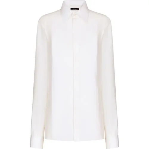 Silk Crepe-de-Chine Shirt , female, Sizes: S, M, L, XS - Dolce & Gabbana - Modalova