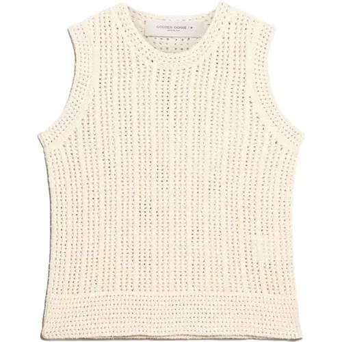 Crochet Knit Top with Star Design , female, Sizes: M - Golden Goose - Modalova
