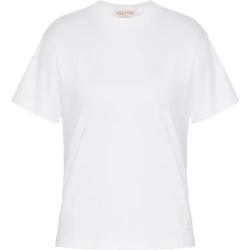Cotton Crew Neck T-Shirt , female, Sizes: L, M, S - Valentino - Modalova
