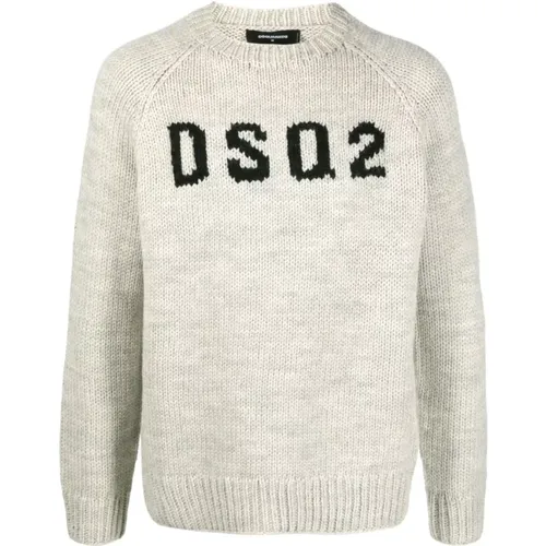 Dsq2 Logo Intarsia Sweater , male, Sizes: M - Dsquared2 - Modalova