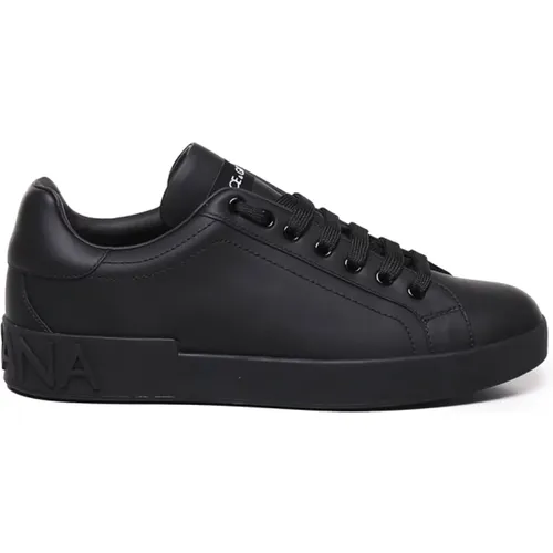 Leather Sneakers with Logo Sole , male, Sizes: 7 UK, 6 UK, 6 1/2 UK - Dolce & Gabbana - Modalova