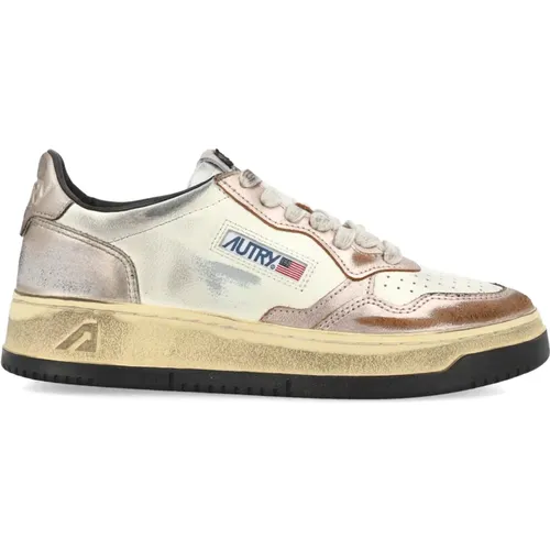 Metallic Rose Sneakers Vintage Style , female, Sizes: 4 UK, 2 UK, 3 UK - Autry - Modalova