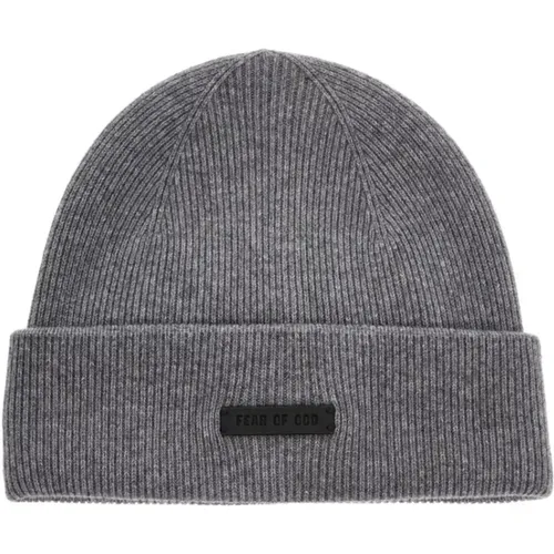 Kaschmir Beanie Mütze mit Lederlogo - Fear Of God - Modalova