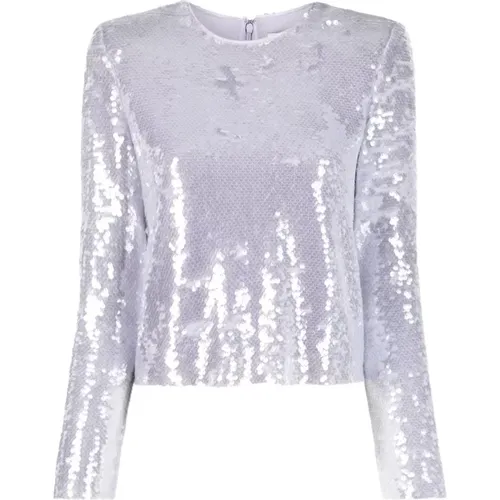 Lilac Sequin Top , female, Sizes: 2XS - Self Portrait - Modalova