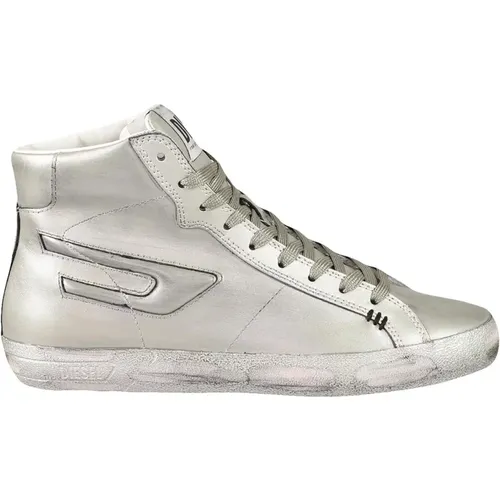 Silver Sneakers for Women , female, Sizes: 3 UK, 4 UK, 5 UK, 8 UK, 7 UK, 6 UK - Diesel - Modalova