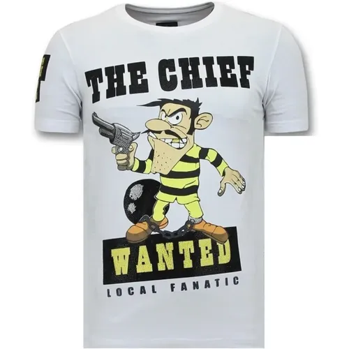 Exclusive T-shirt Men Print - Chief Wanted - 11-6367W , male, Sizes: XL, 2XL, S, L, M - Local Fanatic - Modalova
