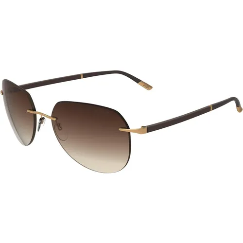 Gold/ Shaded Sunglasses C-2 8709 , unisex, Sizes: ONE SIZE - Silhouette - Modalova