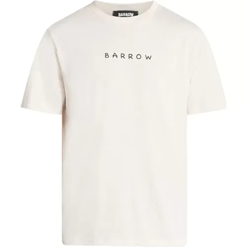 Baumwoll-Crew-Neck-Logo-T-Shirt , Herren, Größe: S - BARROW - Modalova