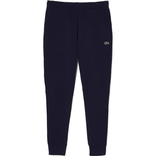 Blaue Slim Fit Hose mit Logo-Stickerei , Herren, Größe: L - Lacoste - Modalova