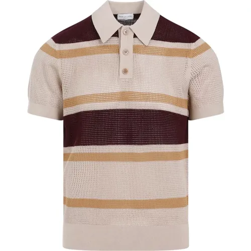 Beige Stripe Polo Shirt , male, Sizes: S - Dries Van Noten - Modalova