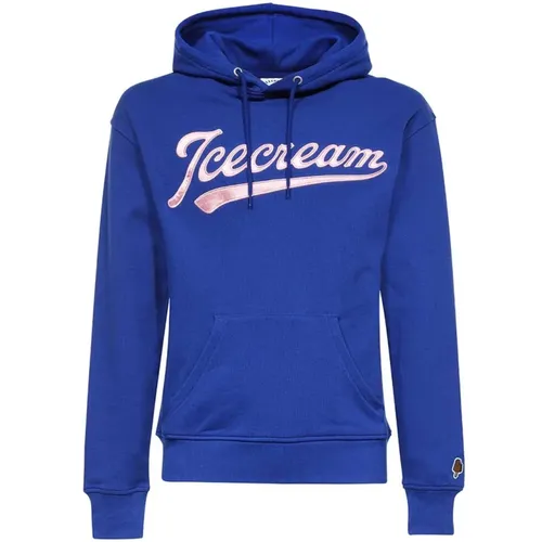 Bestickte Baumwollhoodie , Herren, Größe: XS - ICECREAM - Modalova