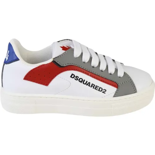 Grey/Red Sneakers , male, Sizes: 4 UK - Dsquared2 - Modalova