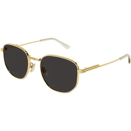 Gold/Graue Sonnenbrille Bv1160Sa , unisex, Größe: 53 MM - Bottega Veneta - Modalova