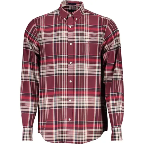 Regular Red Cotton Shirt , male, Sizes: S - Gant - Modalova