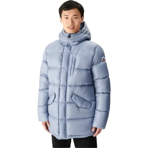 Winterjacke mit Kapuze - Blaue Daunen , Herren, Größe: XL - JOTT - Modalova