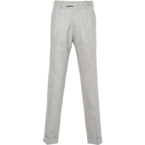 Grey Wool Blend Trousers with Pleat Detailing , male, Sizes: L, M, 2XL - PT Torino - Modalova