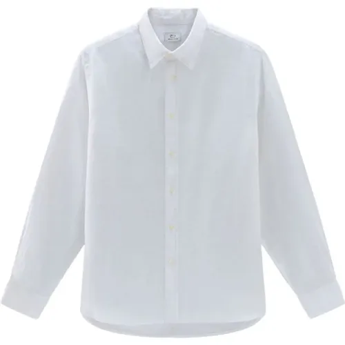 Linen Shirt , male, Sizes: S - Woolrich - Modalova