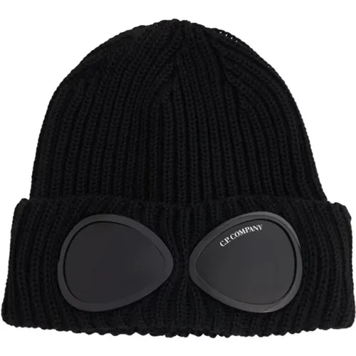 Wool Beanie with Lens Applique , male, Sizes: ONE SIZE - C.P. Company - Modalova