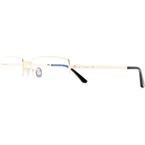 Gold Optical Frame for Everyday Use , male, Sizes: 56 MM - Cartier - Modalova