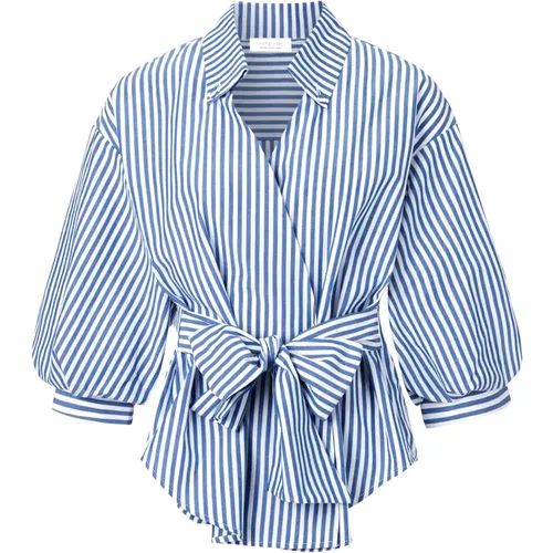 Striped blouse with puffed sleeves - Rich & Royal - Modalova