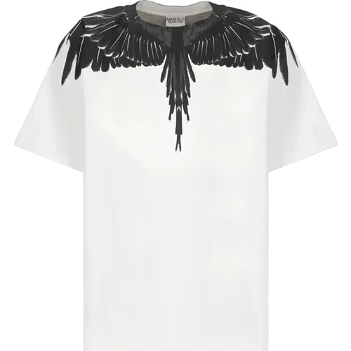 Weißes T-Shirt mit Icon Wings Print , Herren, Größe: 2XS - Marcelo Burlon - Modalova