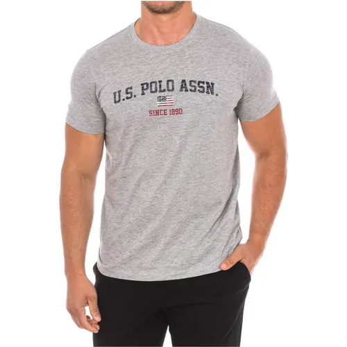 T-Shirt mit Kurzen Ärmeln und Geripptem Ausschnitt,T-Shirt mit kurzem Ärmel und geripptem Ausschnitt - U.S. Polo Assn. - Modalova